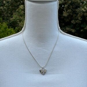 Na Hoku Silver Aloha Heart Pendant Necklace